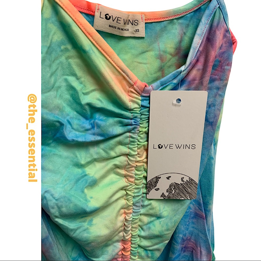 Tropical Ruched Tie-Dye Top - Picture 4 of 4